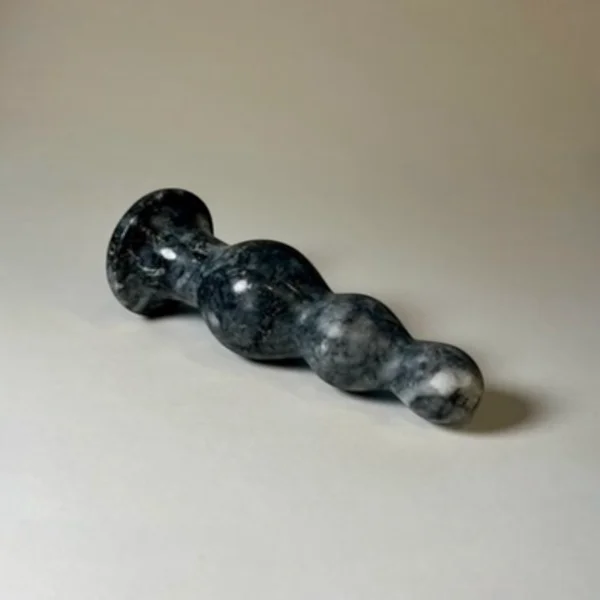 Black Marble Beaded Plug — Intima | Seductive Stones Black Marble Beaded Plug — hand-carved black Afyon marble | Seductive Stones Intima Collection